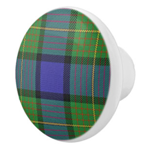 Scottish Grandeur Clan Muir Tartan Plaid Ceramic Knob