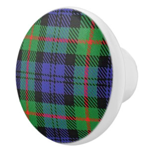 Scottish Grandeur Clan Murray Tartan Plaid Ceramic Knob