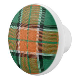 Scottish Grandeur Clan Pollock Tartan Plaid Ceramic Knob