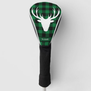 Scottish Green Buffalo Plaid Tartan Golf Head Cover