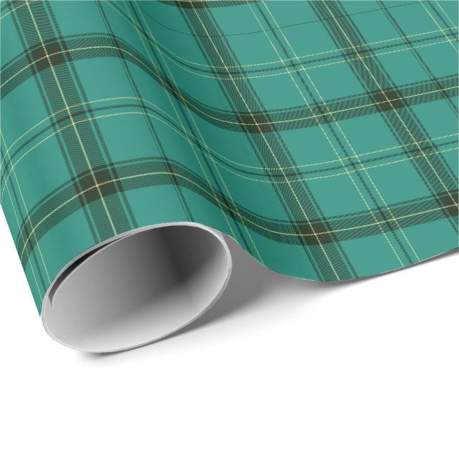 Scottish Green Tartan Wrapping Paper (Roll Corner)