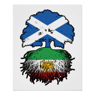 Scottish Grown Iranian Roots Lion and Sun Poster