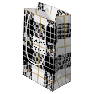 Scottish Happy Birthday Tartan Plaid Small Gift Bag