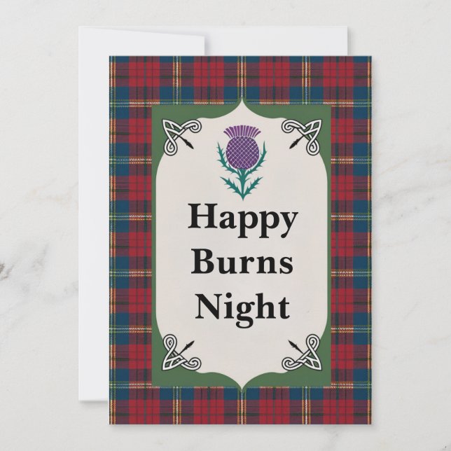 Scottish Happy Burns Night Greetings Holiday Card (Front)