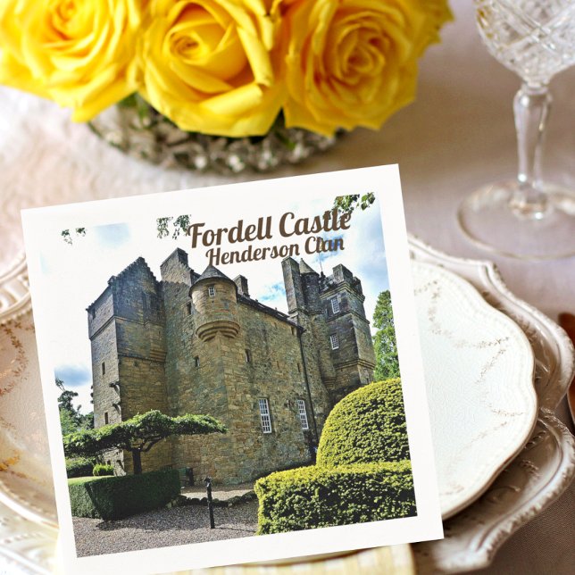 Scottish Henderson Clan's Fordell Castle Photo Napkin (Creator Uploaded)