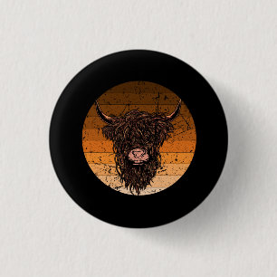 Scottish Highland Cattle 3 Cm Round Badge