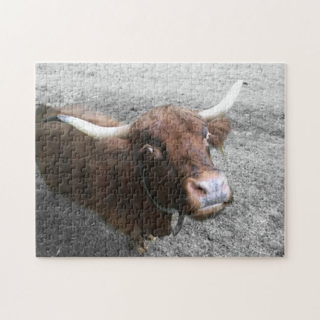 Scottish Highland Cattle Cow Farmer Cute Animals Jigsaw Puzzle (Horizontal)