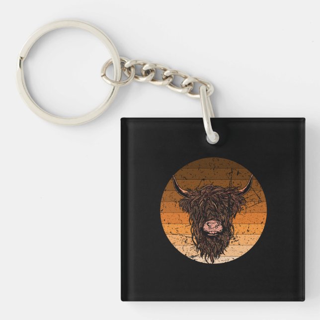 Scottish Highland Cattle Key Ring (Front)