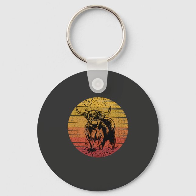 Scottish Highland Cattle Key Ring (Front)