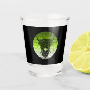 Scottish Highland Cattle Retro Shot Glass