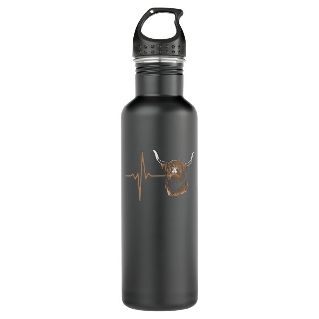 Scottish Highland Cow 710 Ml Water Bottle (Front)
