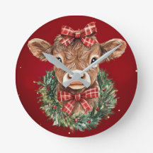 Scottish Highland Cow at Christmas Time