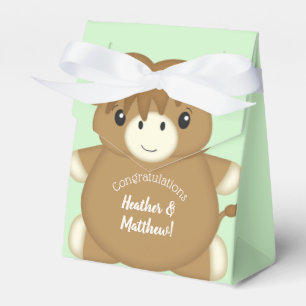 Scottish Highland Cow Baby Shower Green Favour Box