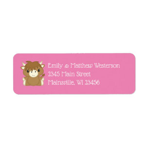 Scottish Highland Cow Baby Shower Pink
