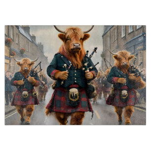 Scottish Highland Cow Bagpipe Parade, Cutting Board