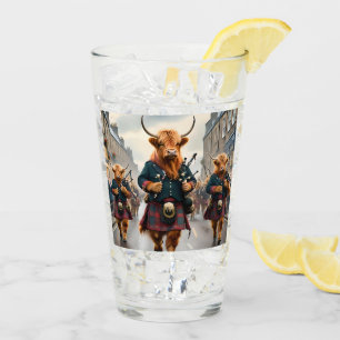 Scottish Highland Cow Bagpipe Parade, Glass