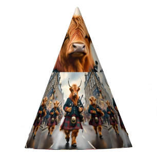 Scottish Highland Cow Bagpipe Parade, Party Hat