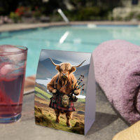 Scottish Highland Cow Bagpiper,