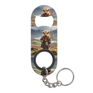 Scottish Highland Cow Bagpiper,