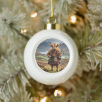 Scottish Highland Cow Bagpiper,