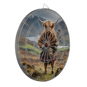Scottish Highland Cow Bagpiper, Dartboard