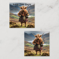 Scottish Highland Cow Bagpiper,