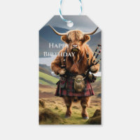 Scottish Highland Cow Bagpiper,