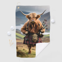Scottish Highland Cow Bagpiper,