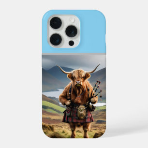 Scottish Highland Cow Bagpiper, iPhone 15 Pro Case