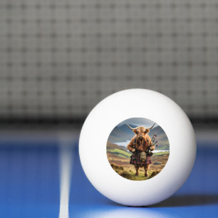 Scottish Highland Cow Bagpiper, Ping Pong Ball