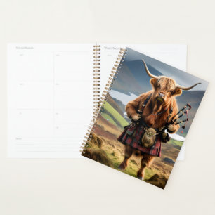 Scottish Highland Cow Bagpiper, Planner