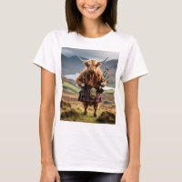 Scottish Highland Cow Bagpiper,