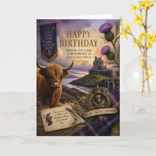Scottish Highland Cow Birthday Card