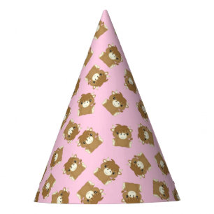 Scottish Highland Cow Birthday Party Pink Hat