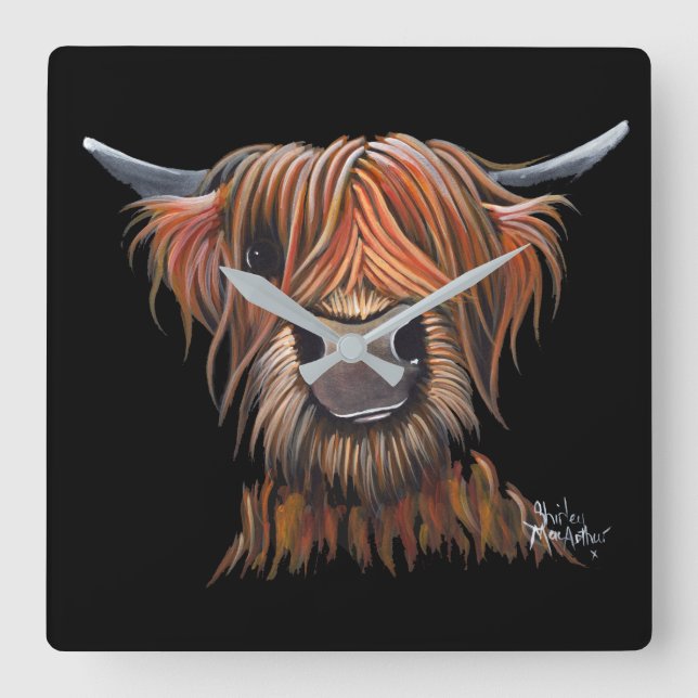 Scottish Highland Cow 'BRUCE' Clock (Front)