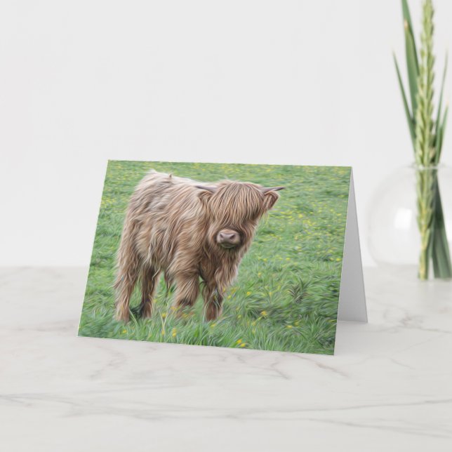 Scottish Highland cow Card (Front)