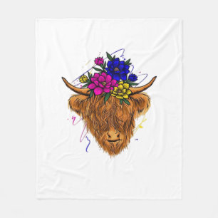 Scottish Highland Cow Cattle Cow Whisperer Farming Fleece Blanket
