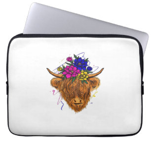 Scottish Highland Cow Cattle Cow Whisperer Farming Laptop Sleeve