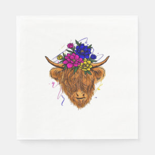 Scottish Highland Cow Cattle Cow Whisperer Farming Napkin