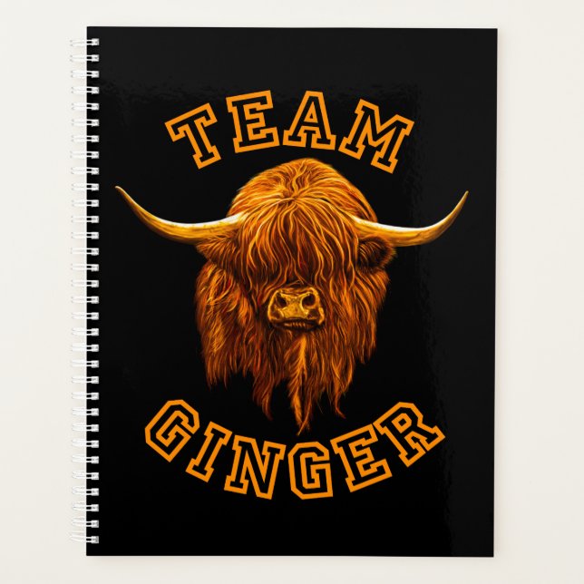 Scottish Highland Cow Celebrates Team Ginger Planner (Front)
