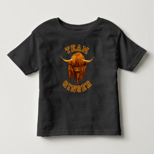Scottish Highland Cow Celebrates Team Ginger Toddler T-Shirt