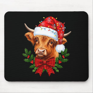 Scottish Highland Cow Christmas Funny Cow Lover Xm Mouse Mat