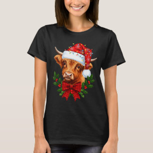 Scottish Highland Cow Christmas Funny Cow Lover Xm T-Shirt