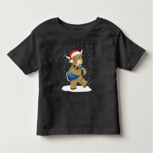 Scottish Highland Cow Christmas Piper Toddler T-Shirt