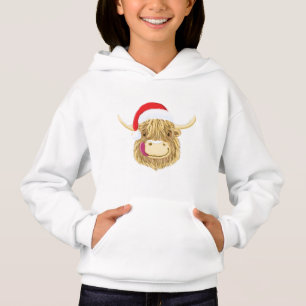 Scottish Highland Cow Christmas Santa Hat