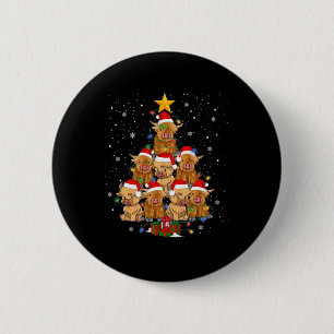 Scottish Highland Cow Christmas Tree Funny Cow Lov 6 Cm Round Badge
