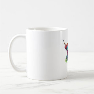 Scottish Highland Cow, Cowboy Boots & Flowers Clas Coffee Mug