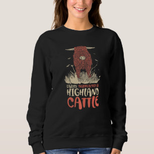Scottish Highland Cow Farmer Grass Puppy Cow Whisp Sweatshirt