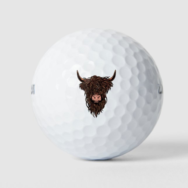 Scottish Highland Cow Golf Balls (Front)