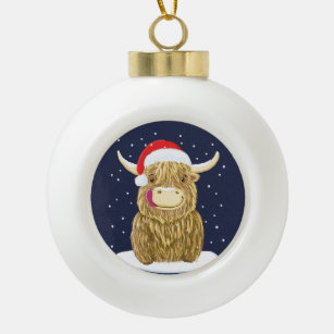 Scottish Highland Cow Christmas Tree Decorations Ornaments